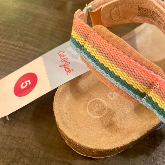 Cat & Jack’s (Target) Girls’ Sandals Brand New! Tan & Multicolored Size 5! - Picture 8 of 10